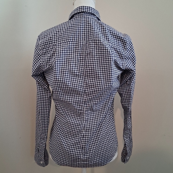 FRANK & EILEEN Barry Blue/White  Gingham 100% Cotton Shirt Size X-Small - Picture 6 of 9